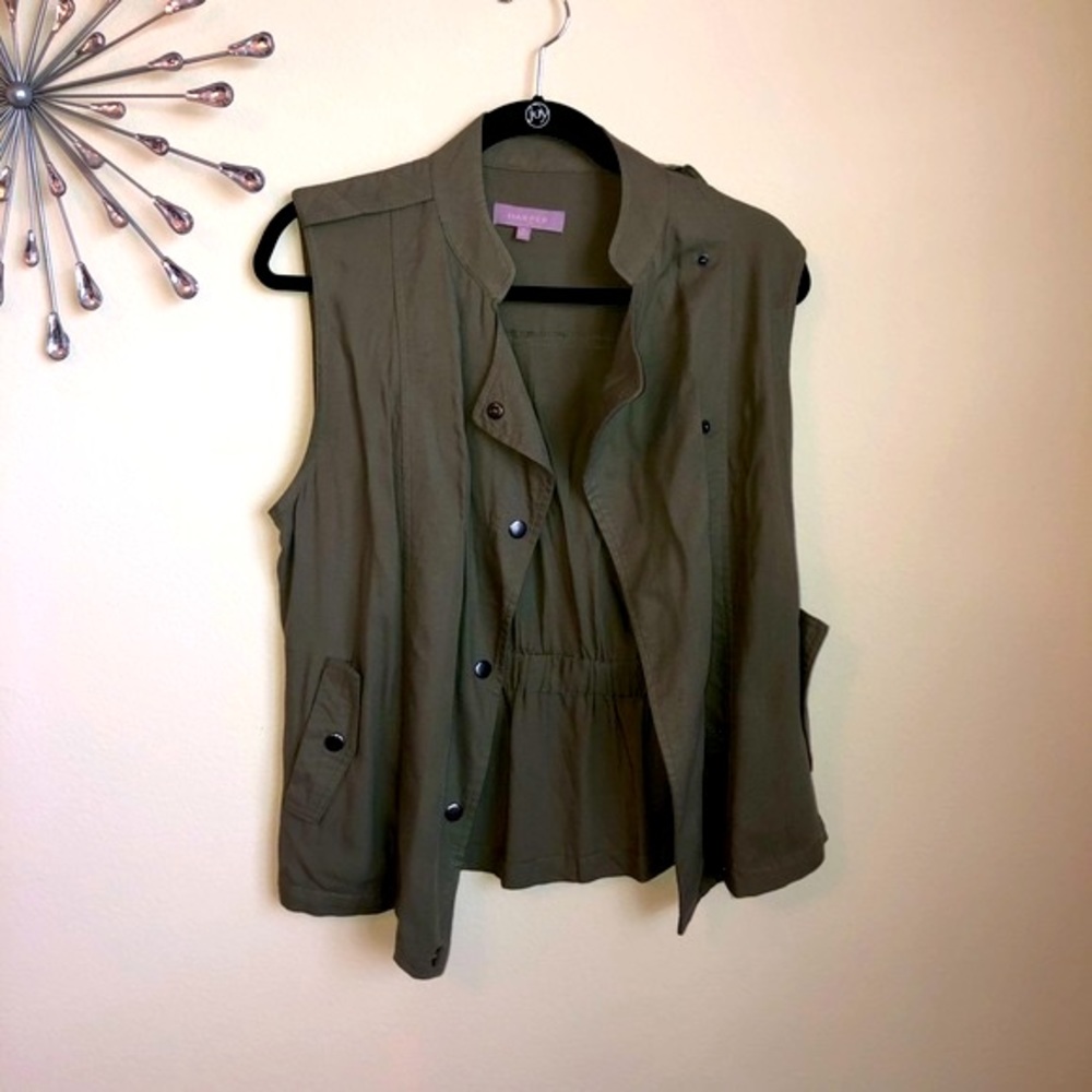 WARDROBE STAPLE OLIVE GREEN VEST MEDIUM - Picture 2 of 7